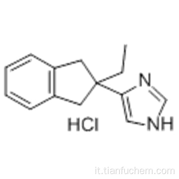 1H-Imidazolo, 4- (2-etil-2,3-diidro-1H-inden-2-il) -, monocloridrato CAS 104075-48-1